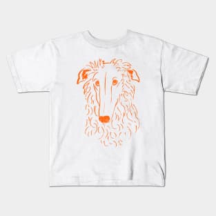 Borzoi (White and Orange) Kids T-Shirt